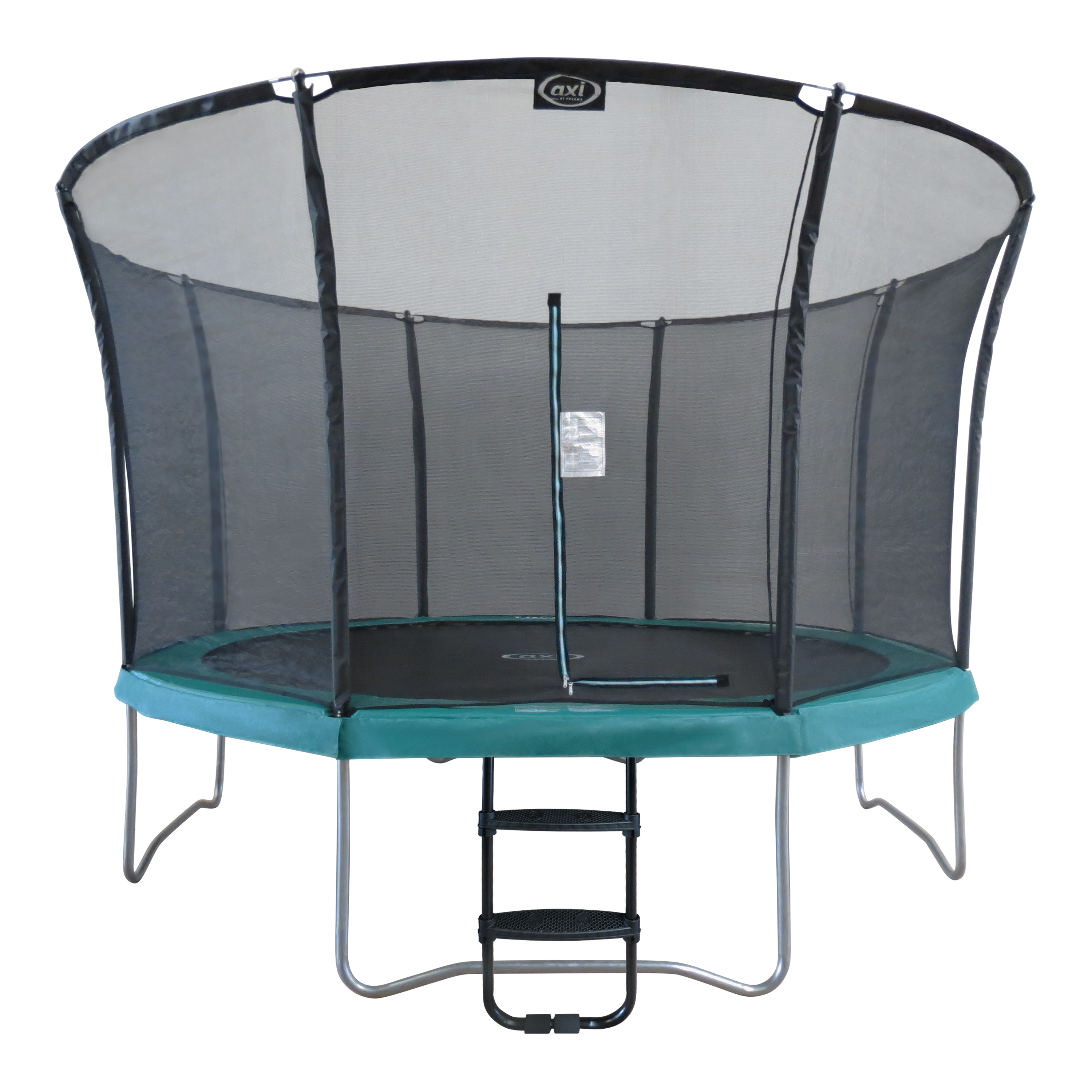 Denver Trampoline with safety net and ladder Ø 366 cm Green - Onground on poles - Round 12ft