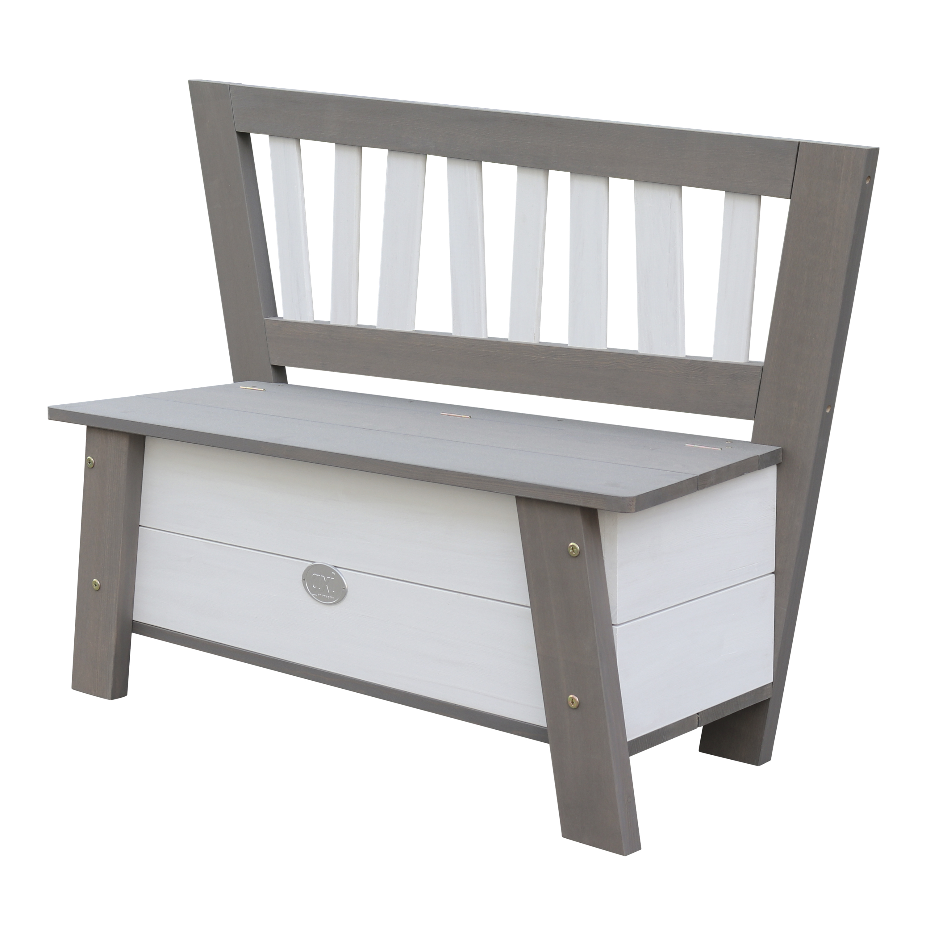 Corky Storage Bench Grey/White