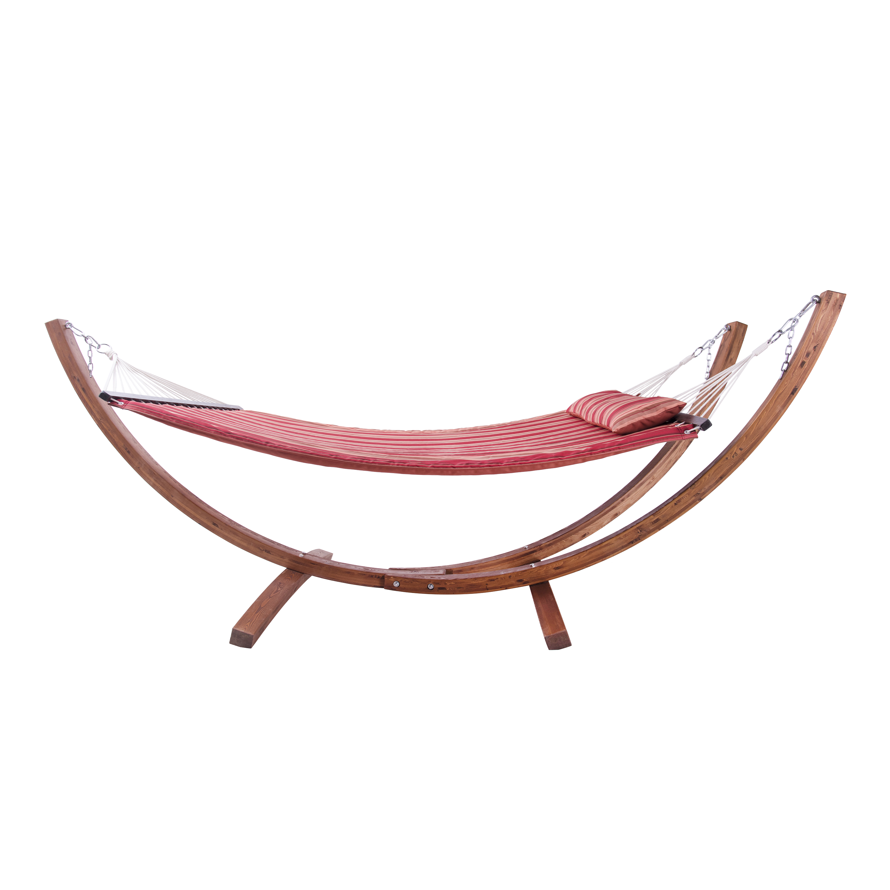 Hawaii Hammock set - Red hammock with wooden frame