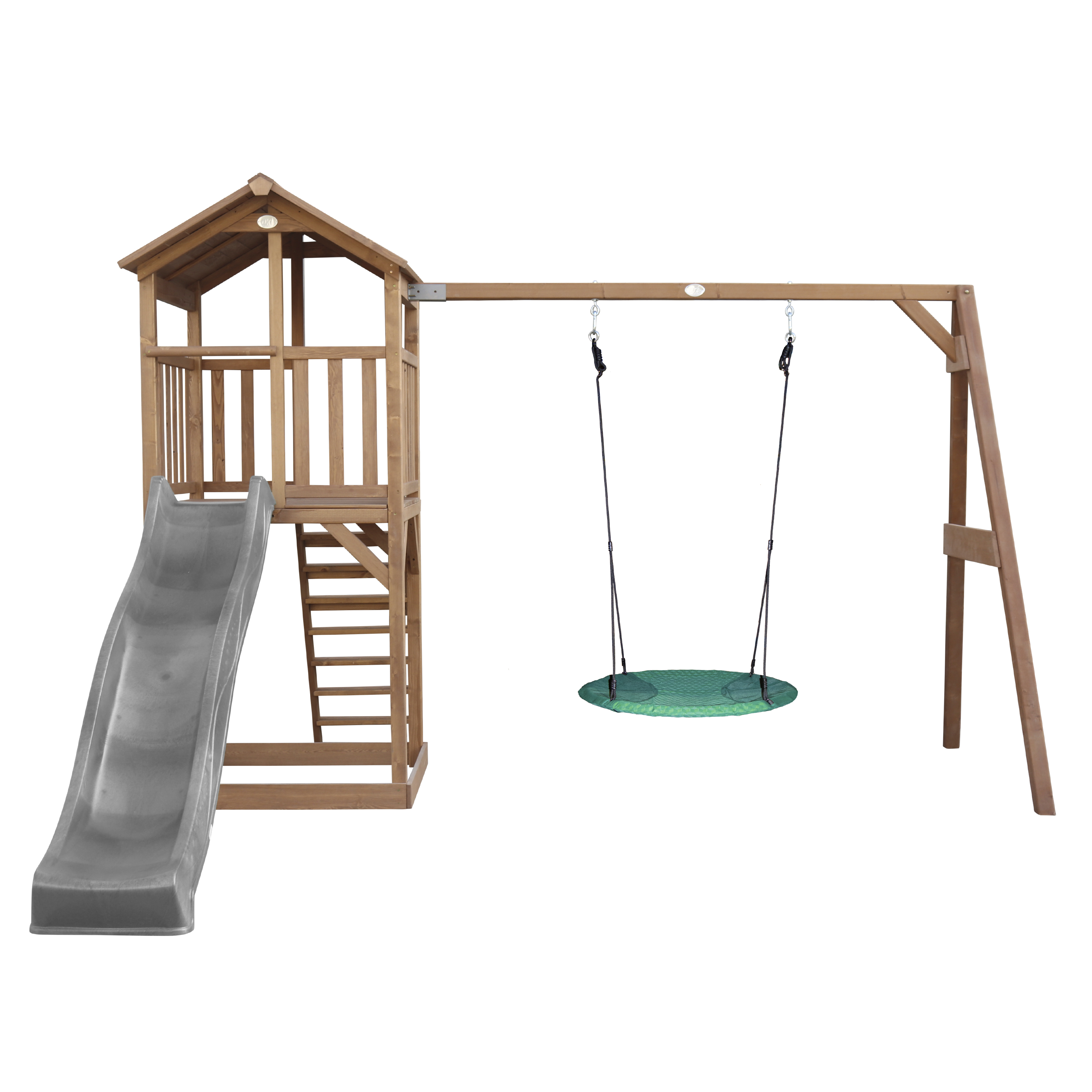 Beach Tower with Summer Nest Swing Brown - Grey Slide