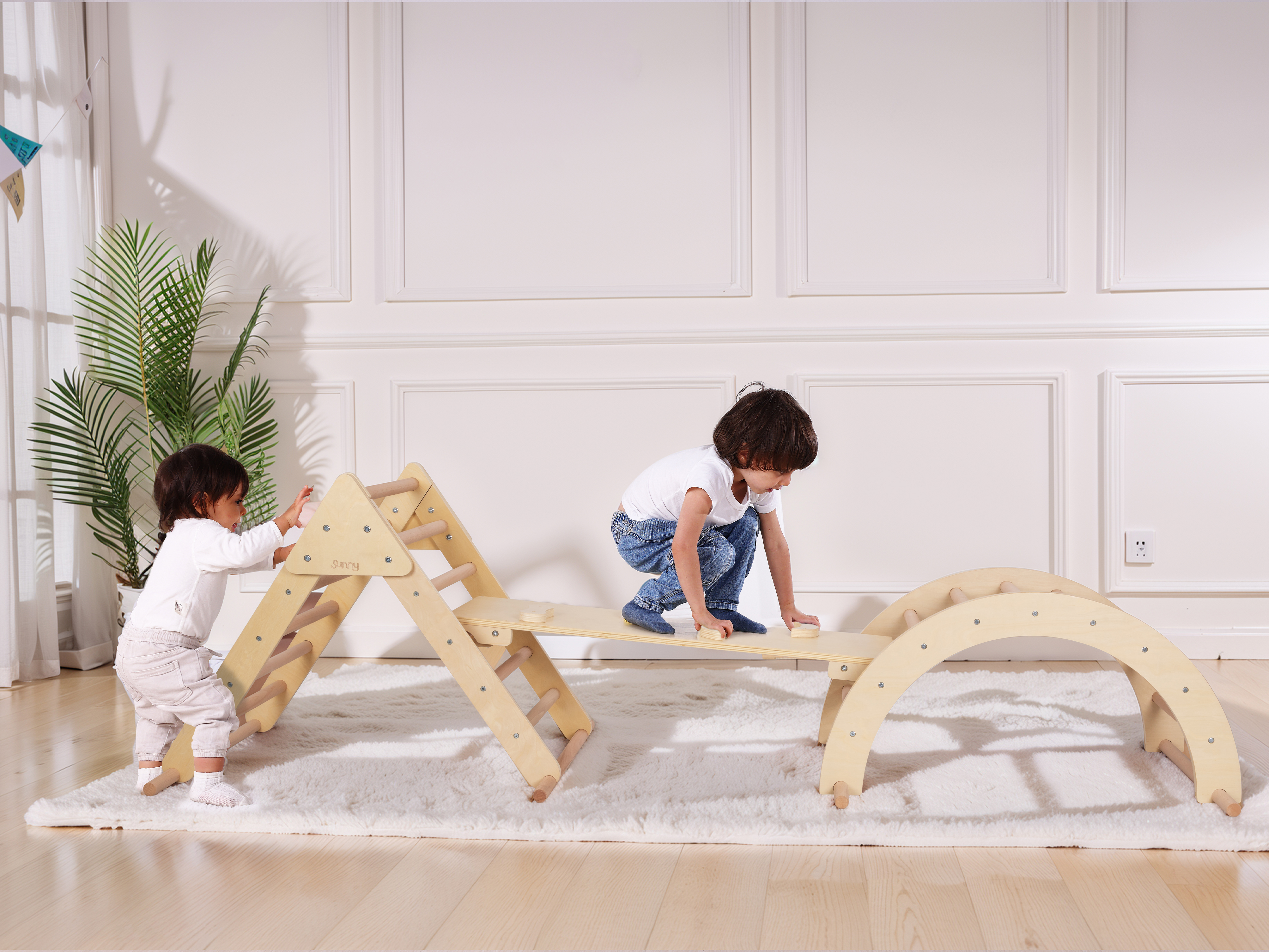 Charlie 3 in 1 Wooden Climbing Triangle with Climbing 