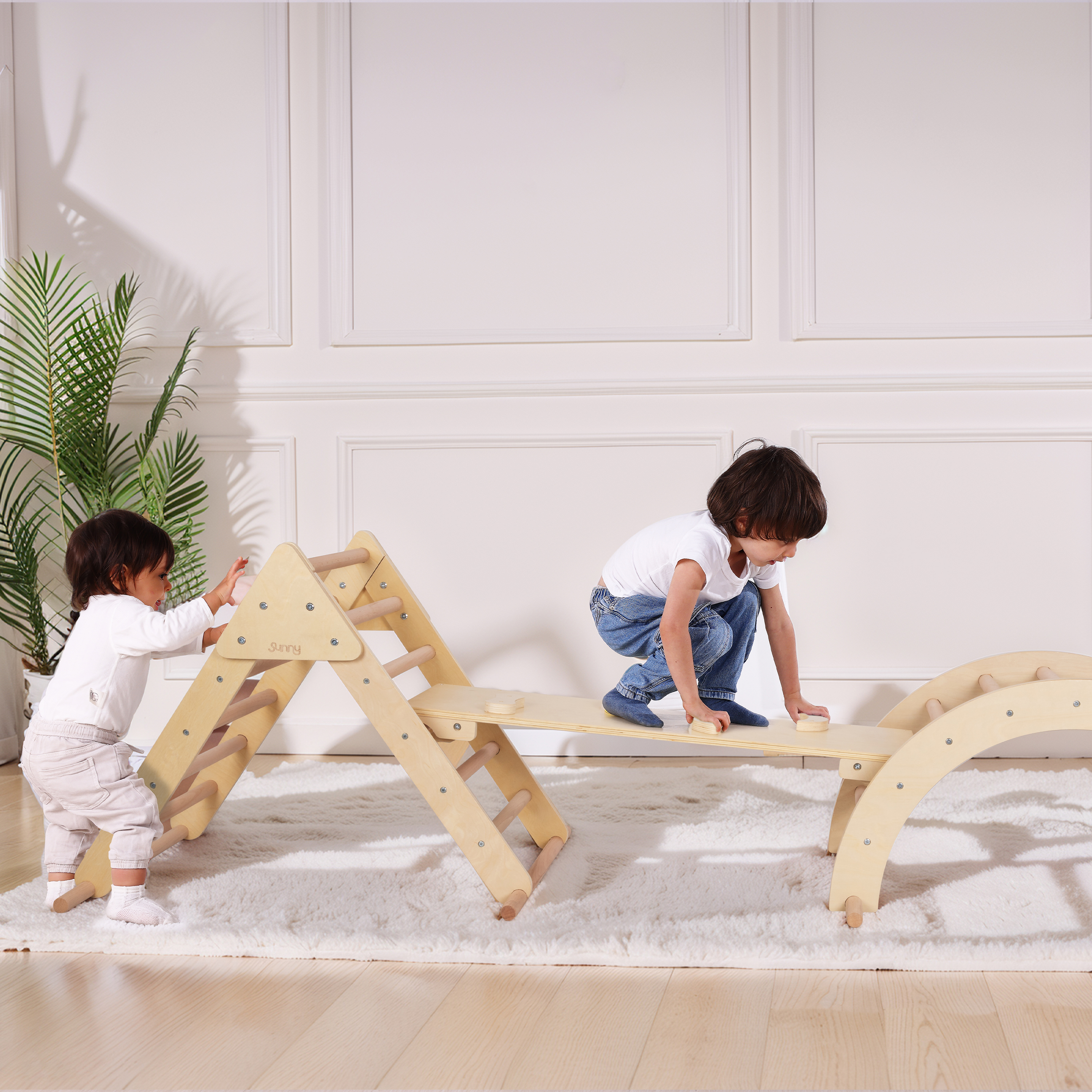 Charlie 3 in 1 Wooden Climbing Triangle with Climbing 