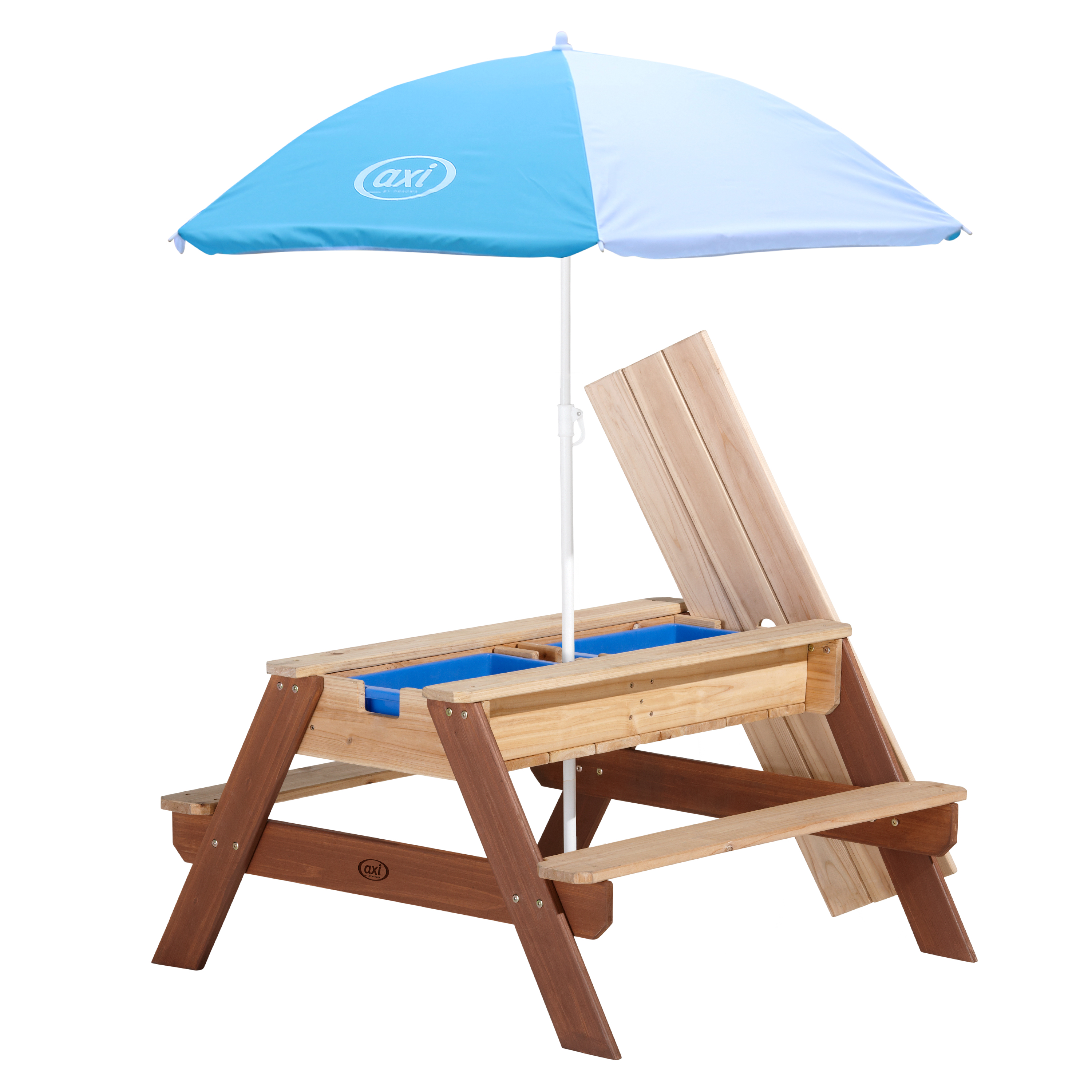 Nick Sand & Water Picnic Table Brown with Umbrella