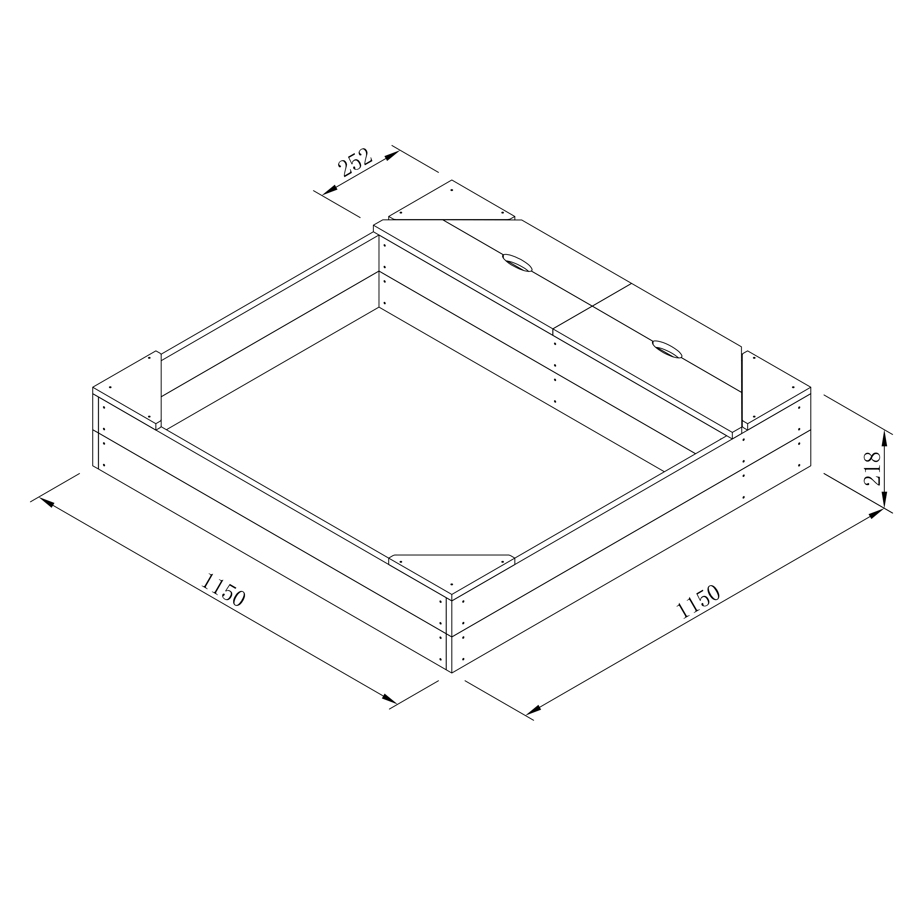 Amy Sandbox with Storage Brown/Green