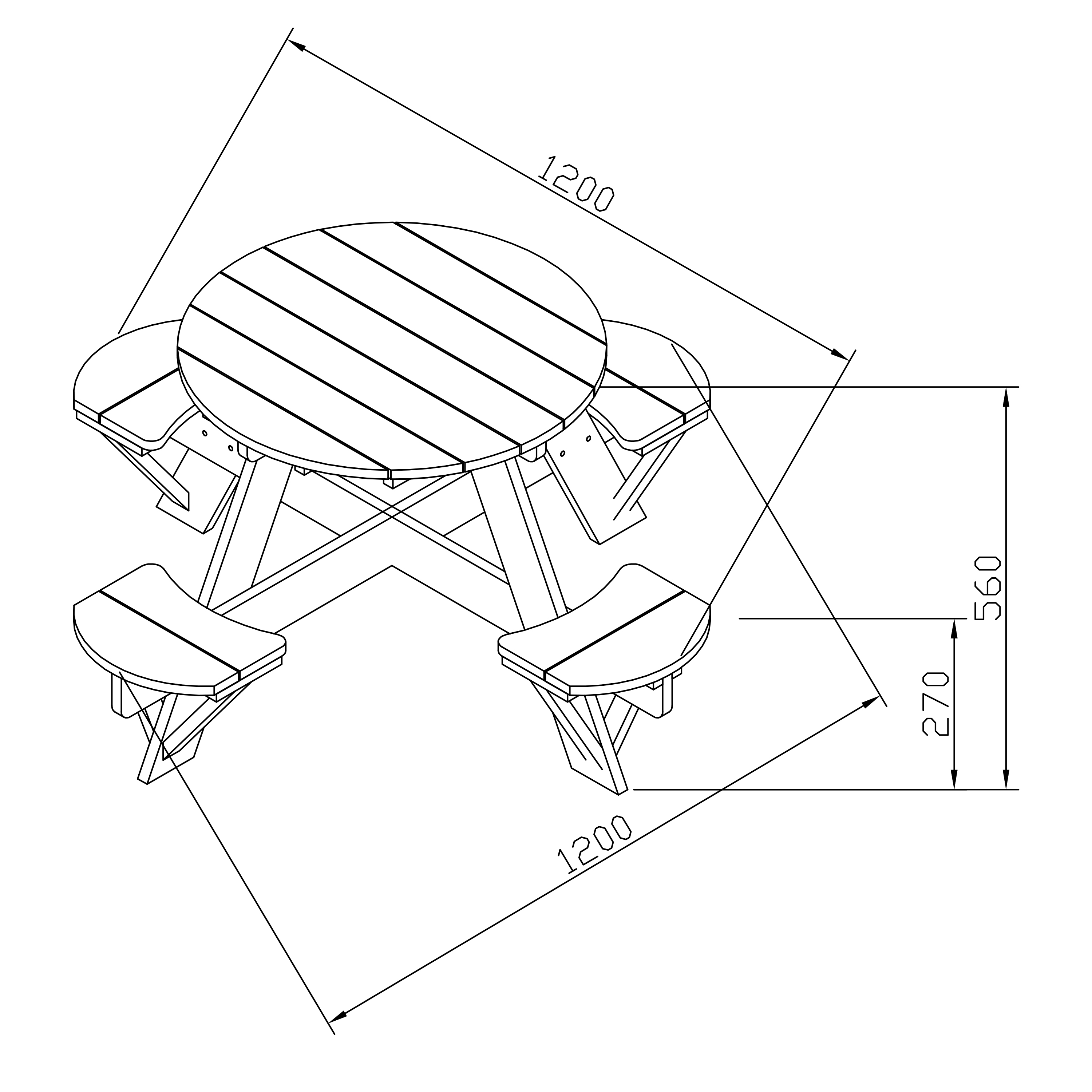 UFO Picnic Table round Rainbow