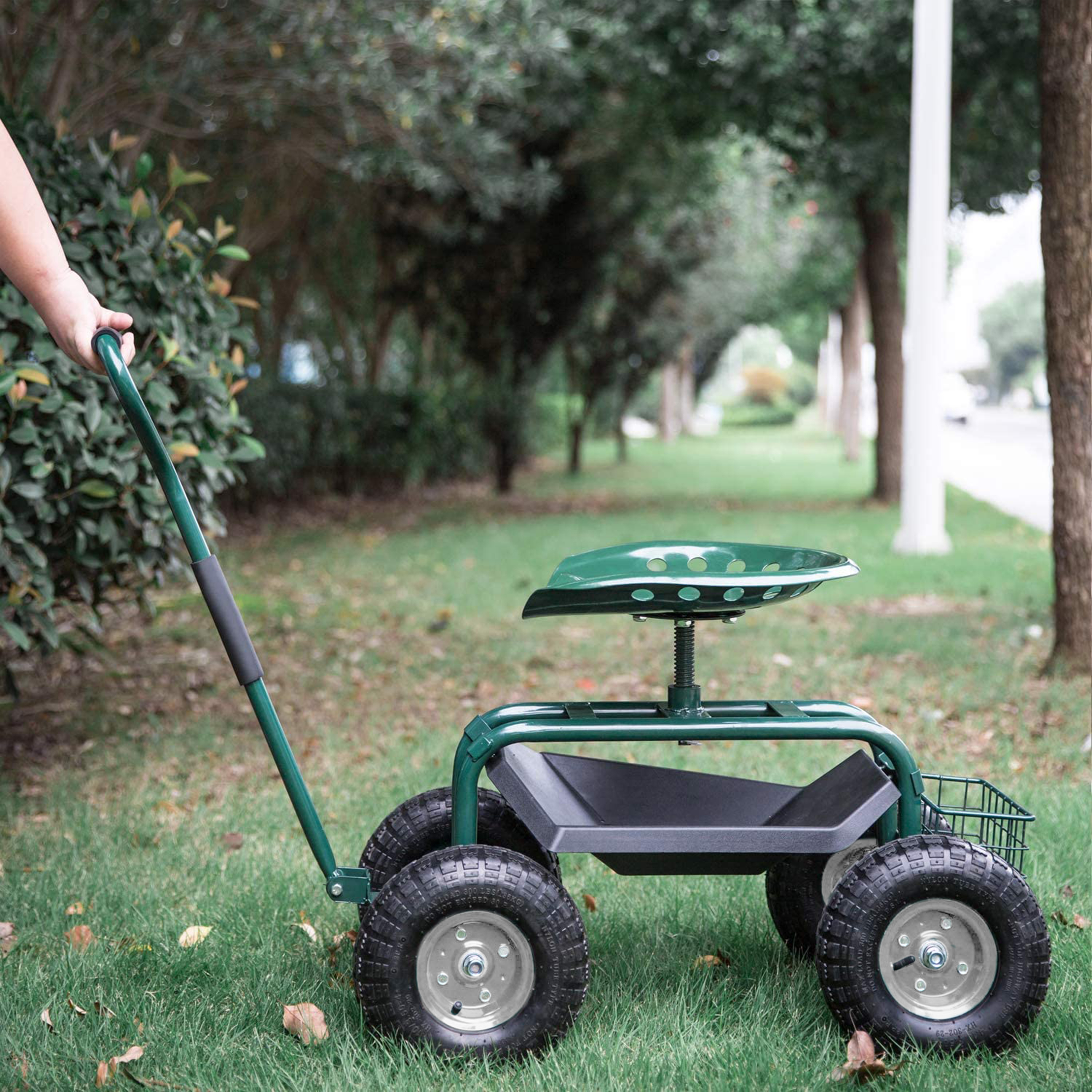 AG22 Fahrbarer Gartensitz Grün