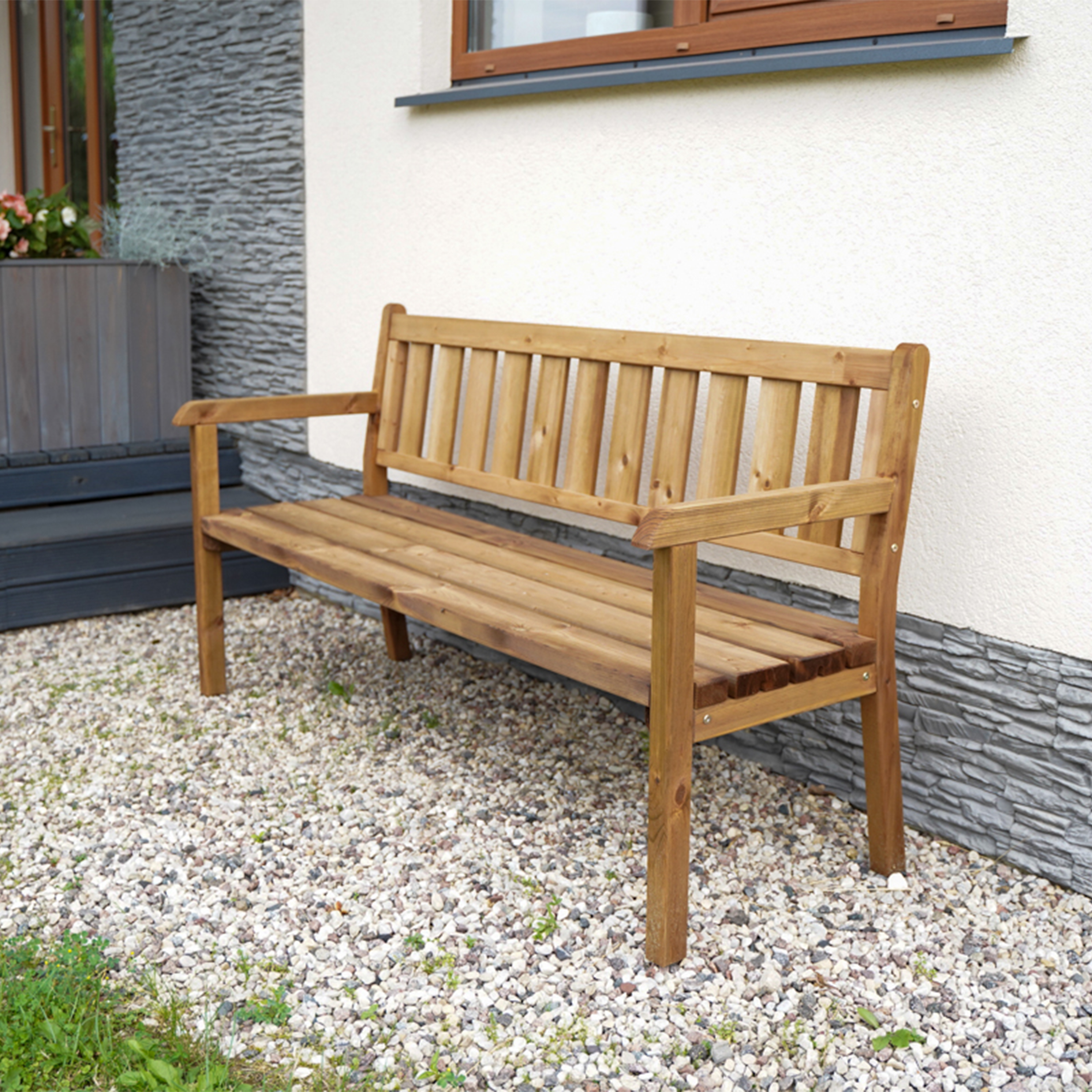 Charlotte Wooden Garden Bench 170 cm - Brown