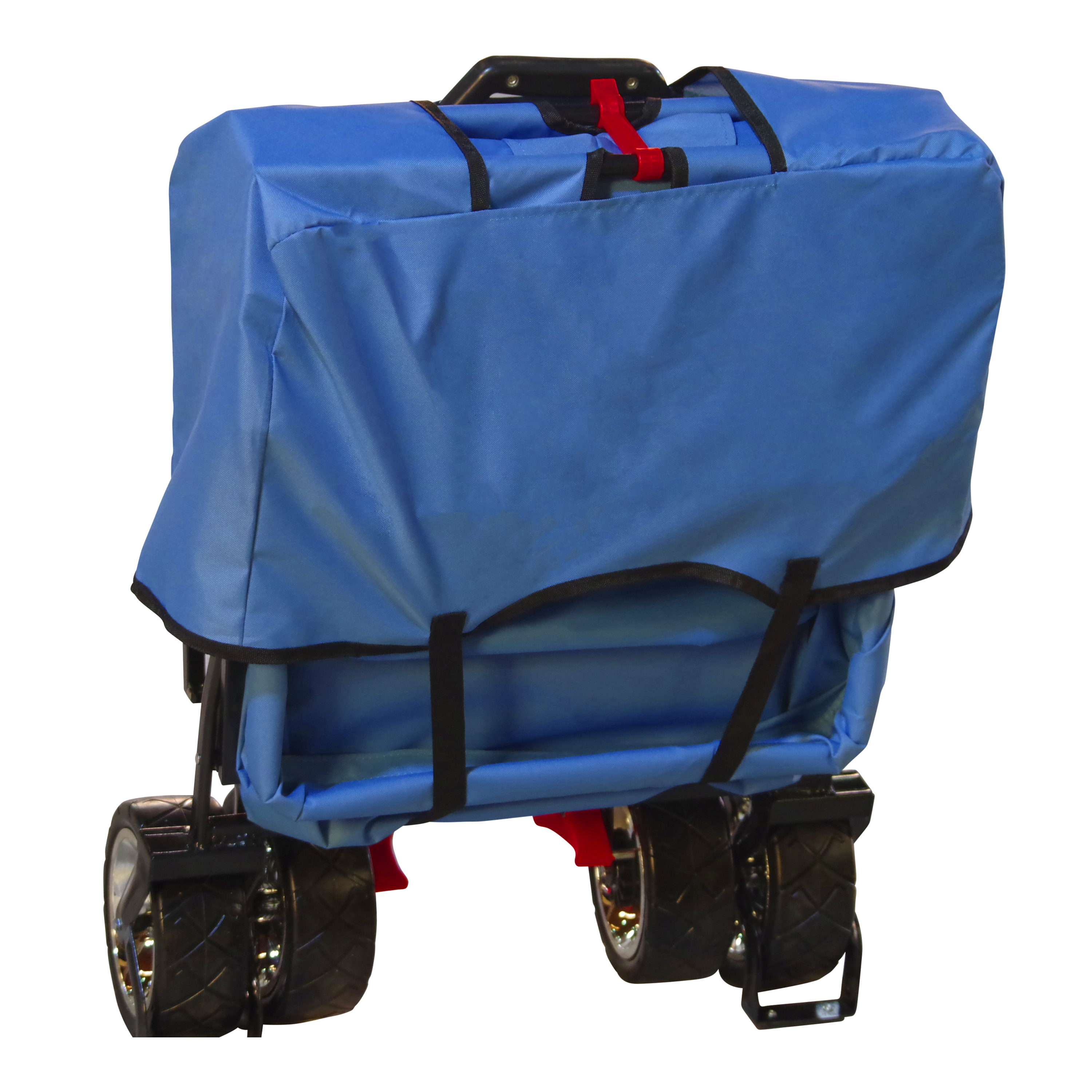 AB210 Foldable Beachwagon with roof, bag, brake and handlebar Blue