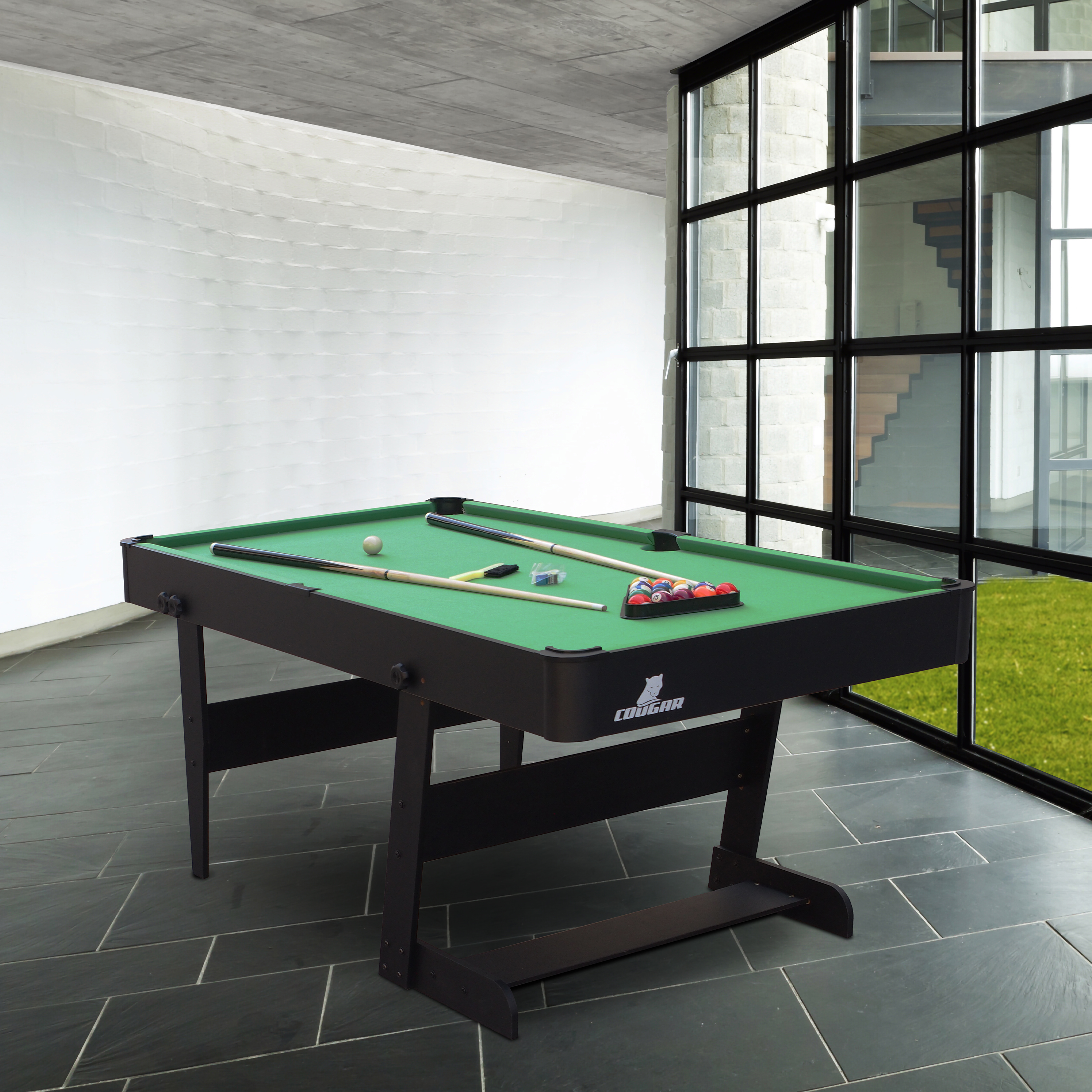 Hustle XL folding Pool Table Black