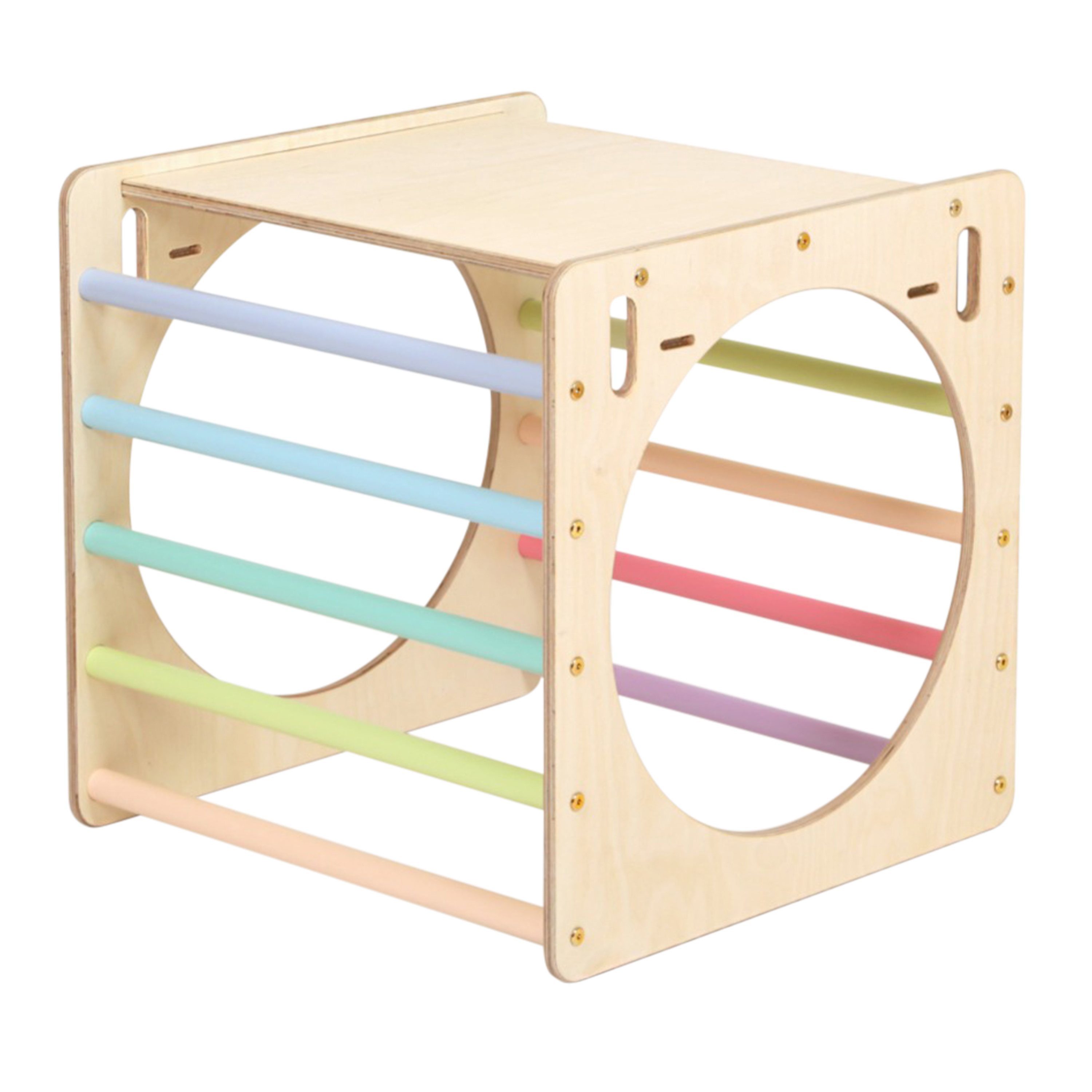 Houten Activiteiten Kubus met Ladder Pastel