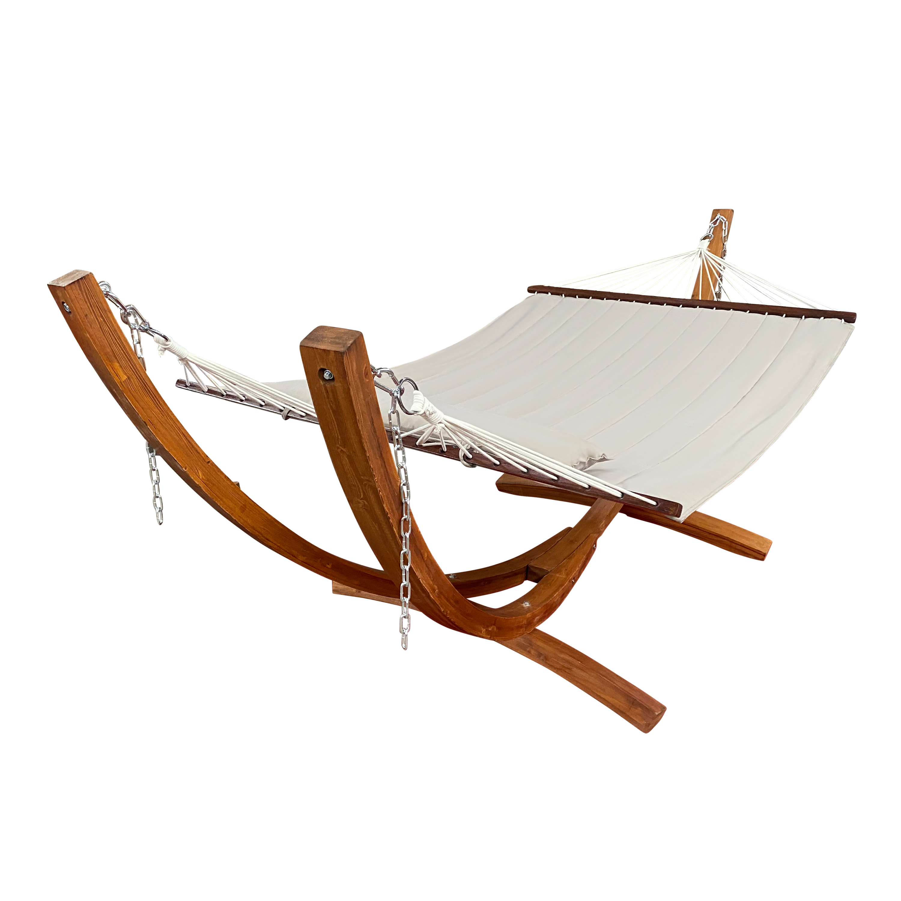 Hawaii Hammock set - Beige hammock with wooden frame