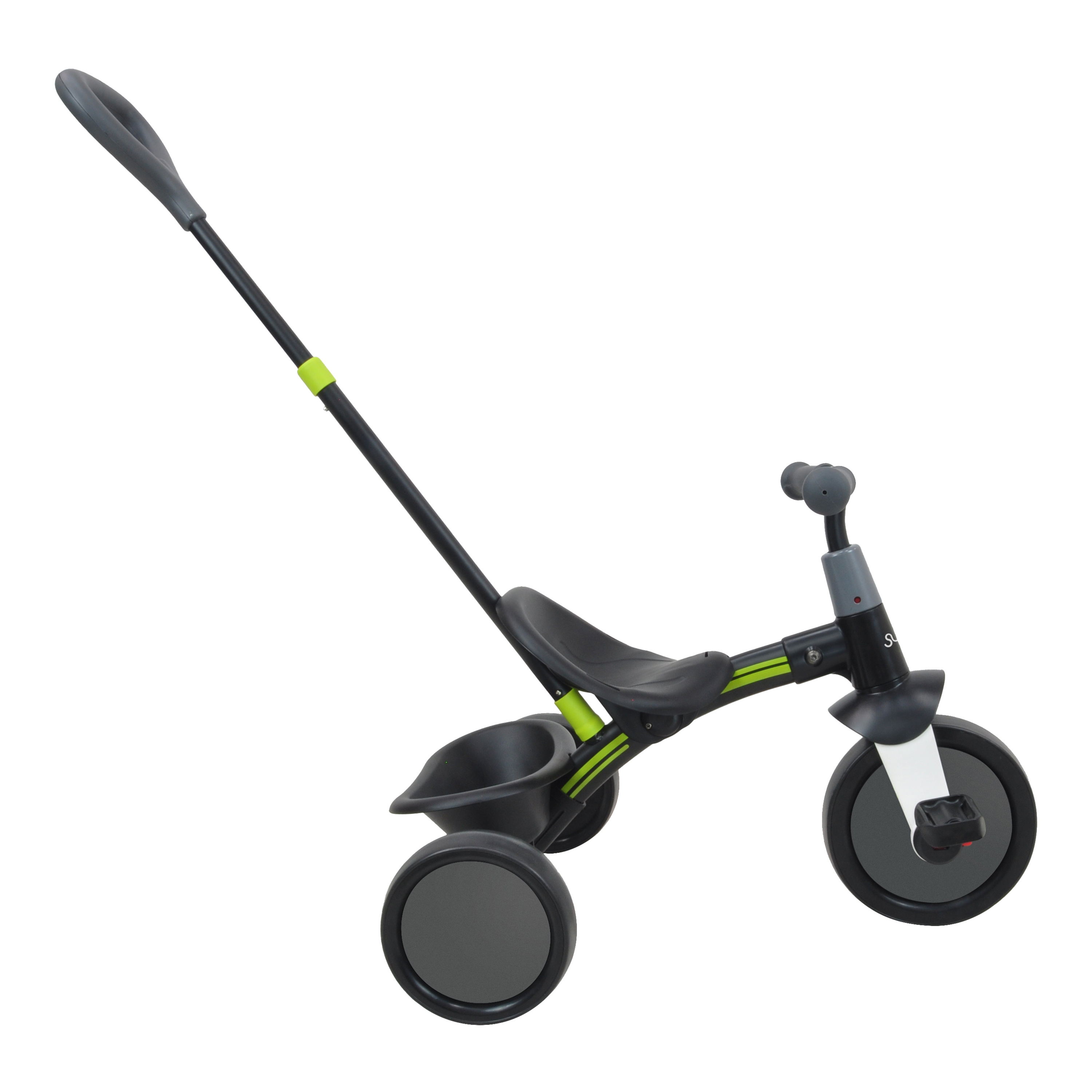 Tricycle with Removable Pushbar - Black